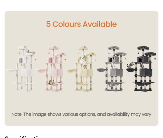 Cat tree colour options